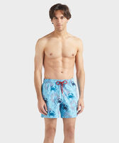 Men Swim Shorts Embroidered Crab Balloons - Limited Edition Blue topaz front worn view