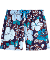 Boys Stretch Swim Shorts Tropical Turtles Midnight front view