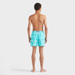 Bañador con estampado Oursins bicolor para hombre Disco green vista trasera desgastada
