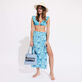 Women Blue Flowers Look  Vorderansicht