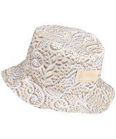 Gorro de pescador con estampado Dentelles para mujer Blanco vista frontal