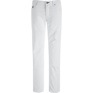 Homme AUTRES Uni - Pantalon 5 poches Velours homme coupe regular, Off white vue de face