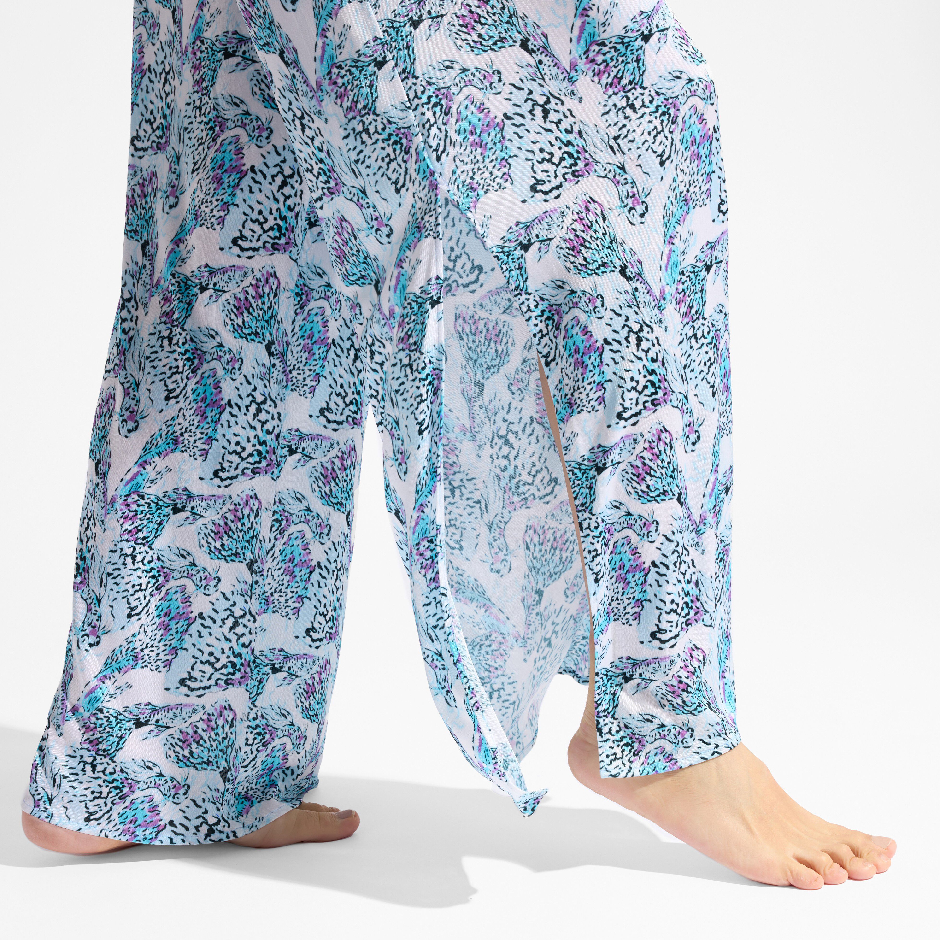 Women Viscose Crepe Beachjama Bottom Isadora Fish