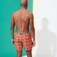 Men Classic Embroidered - Men Swimwear Embroidered 2007 Snails  - Limited Edition, Guava back worn view