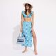 Haut de maillot de bain à armature femme Flowers Tie & Dye Bleu marine vue de détail 1