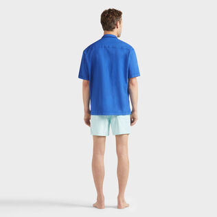 Men Cotton Bowling Shirt Solid Marrakech 背面穿戴视图