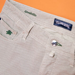 Men Gabardine Pants Regular Fit Micro Dot Caviar details view 3