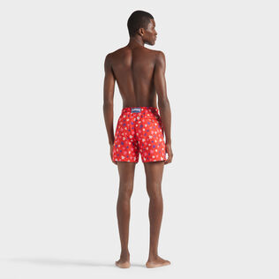 Men Swim Shorts Embroidered Ronde des Tortues - Limited Edition Poppy red 背面穿戴视图