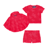 Ronde des Tortues Frottee-Jacquard-Set für Kleinkinder Stachelbeerenrot Vorderansicht