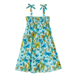 Robe en coton fille Butterflies Lagon vue de dos