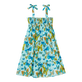 Robe en coton fille Butterflies Lagon vue de dos