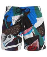 Men Stretch Swim Shorts Séduction - Vilebrequin x Deux Femmes Noires Multicolor front view
