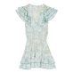 Vestido corto de mujer con estampado Hidden Fishes - Vilebrequin x Poupette St Barth Blanco vista trasera