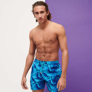 Men Others Printed - Men Swimwear Ultra-light and packable Nautilius Tie & Dye, Azure front worn view