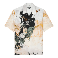 男士 Distortive water 亚麻保龄球衫 - Vilebrequin x Highsnobiety Wild stone 正面图