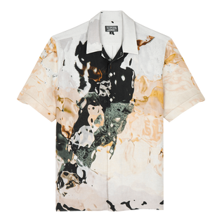 男士 Distortive water 亚麻保龄球衫 - Vilebrequin x Highsnobiety Wild stone 正面图