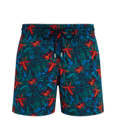 男士 Tropical Flowers 弹力短款游泳短裤 Navy 正面图