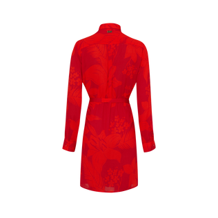 Vestido camisero de viscosa con estampado Flower Power para mujer Lipstick vista trasera