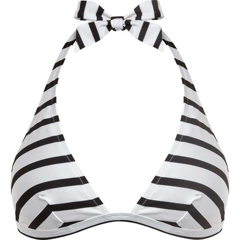 Rayures Neckholder-bikinioberteil Für Damen - Fleche - Schwarz