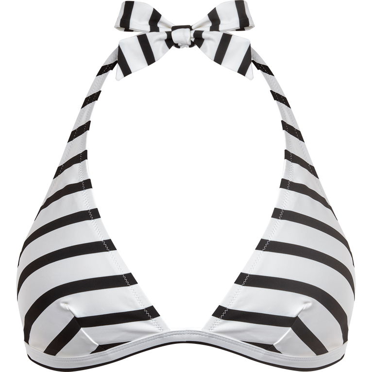 Top Bikini Donna All'americana Rayures - Costume Da Bagno - Fleche - Nero