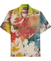 Hombre Autros Estampado - Camisa de bolos de lino con estampado Gra para hombre - Vilebrequin x John M Armleder, Multicolores vista frontal