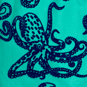 Pantaloncini mare uomo floccati Poulpes Emerald stampe