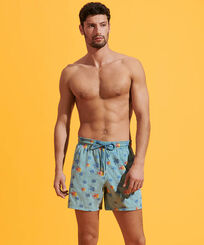 Men Swim Shorts Embroidered Piranhas - Limited Edition Foam front worn view