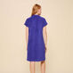 Women Others Solid - Women Terry Polo Dress Solid, Purple blue back worn view