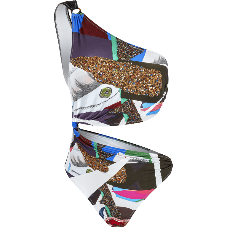 Women One-piece Asymmetric Swimsuit Séduction - Swimming Trunk - Floe - Multi - Size XS - Vilebrequin