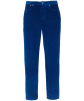 Pantaloni uomo a 5 tasche in velluto a coste 1500 righe Blu batik vista frontale