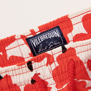 Bañador con estampado Lantern Flowers- Vilebrequin x Donald Sultan Blanco detalles vista 1
