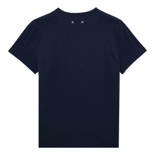 Camiseta de algodón con estampado Hypno Shell para hombre Azul marino vista trasera