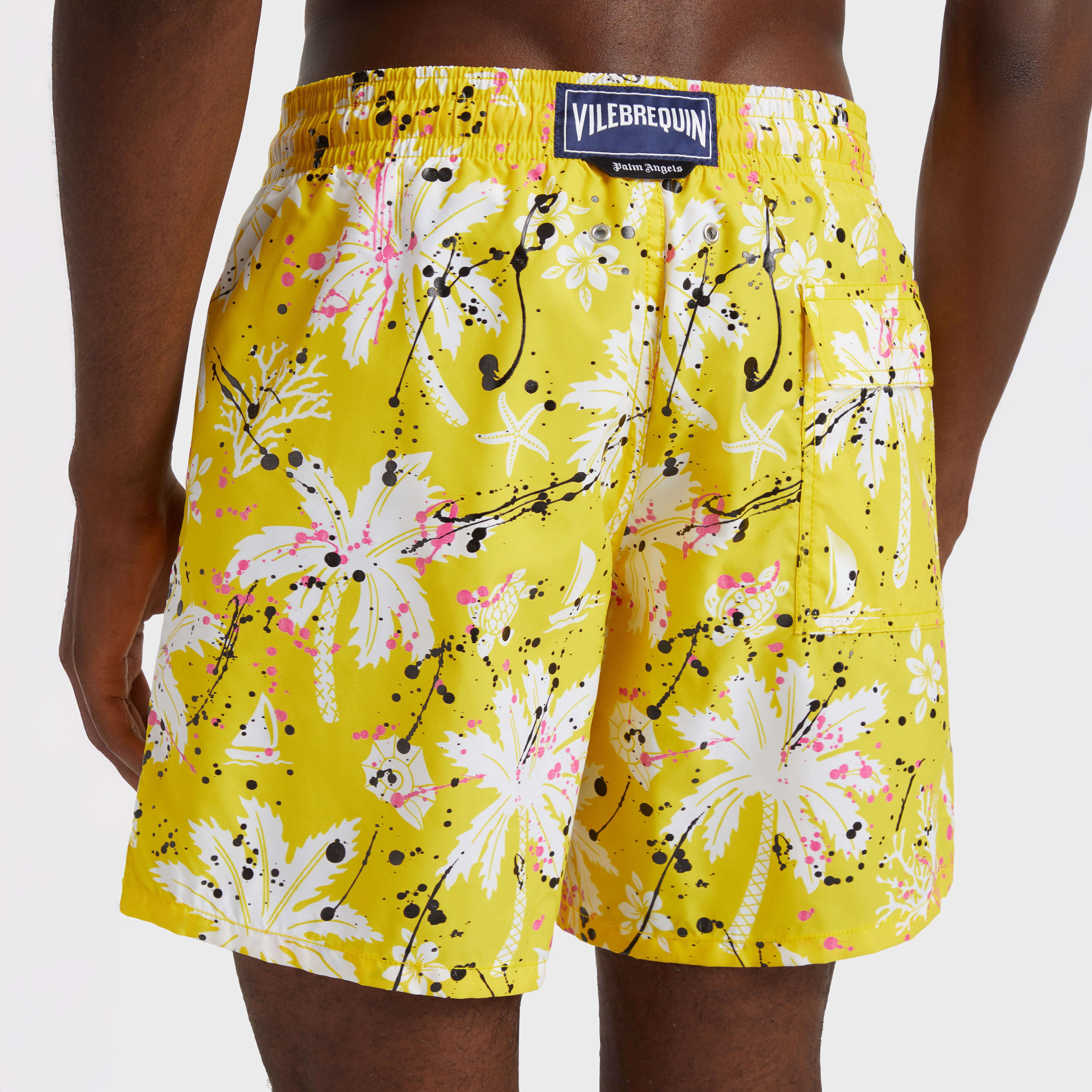 【WOOHWA】PUMKIN SHORT SK Men Swim Shorts Hawai Splash - VBQ x Palm Angels