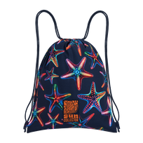 Sacca con cordini Disco Stars Sun Collector Blu marine vista frontale
