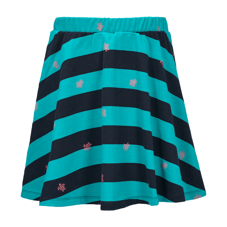 Girls Cotton Skirt Navy Stripes - Skirt - Gulipa - Green - Size 14 - Vilebrequin