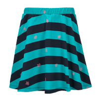 Falda de algodón con rayas marineras para niña Tropezian green vista frontal