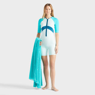 Dreifarbiger kurzer Rashguard-Badeanzug für Damen Blue note Details Ansicht 1