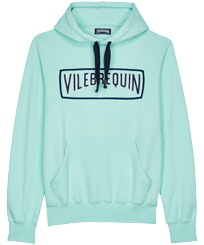 Solid Kapuzenpullover aus Baumwolle für Herren Lagune Vorderansicht