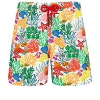 男士 Fond Marins Multicolores 泳裤 White 正面图