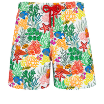 Men Swim Trunks Fonds Marins Multicolores White front view