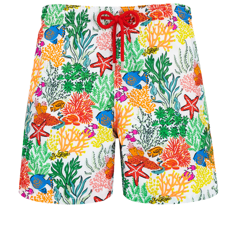 Pantaloncini Da Bagno Uomo Fond Marins Multicolores - Costume Da Bagno - Moorea - Bianco
