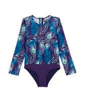 Bañador de una sola pieza con estampado Eyes of the wind para niña Midnight vista frontal