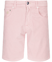 Men Corduroy Bermuda Shorts Solid Pastel pink front view