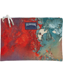Gra Unisex Strandbeutel aus Leinen – Vilebrequin x John M Armleder Multicolor Vorderansicht