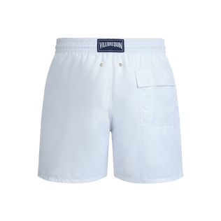 Bañador de color liso para hombre Blanco vista trasera