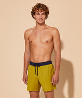 Men Wool Swim Shorts Super 120' Sunflower front worn view