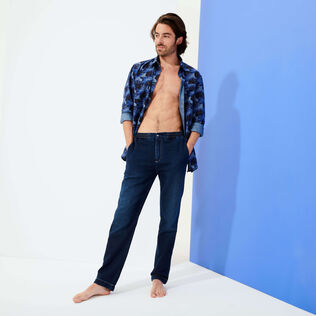 Men Chino Relax fit Pants Dark denim w1 details view 1