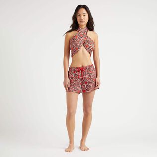 Women Cotton Voile Pareo Oursinades Poppy red details view 1
