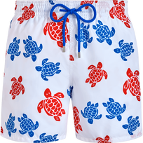 Men Swim Trunks Tortues Multicolores White front view