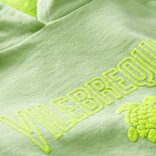Boys Embroidered Logo Short-Sleeved Hoodie Sweatshirt Lemongrass details view 1